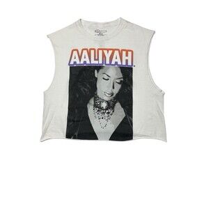 Aaliyah Cut Off Cropped Shirt Women’s‎ Oversized Size Medium